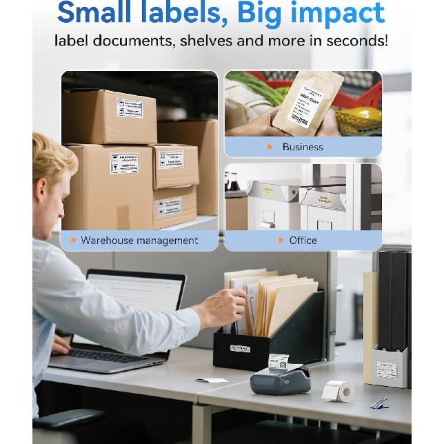 NIIMBOT B1 Label Maker Machine with Tape, Thermal Label Printer Easy To Use for Office, Home, Business, Came with One Roll White Label(2'' X1.18'')