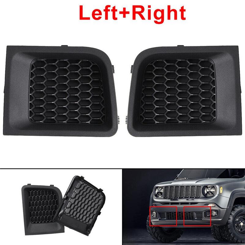 ABLZ-1 Pair Front Bumper Grill Ert Bezel Cover 5XB62LXHAA 5XB63LXHAA For 2015- Jeep Renegade