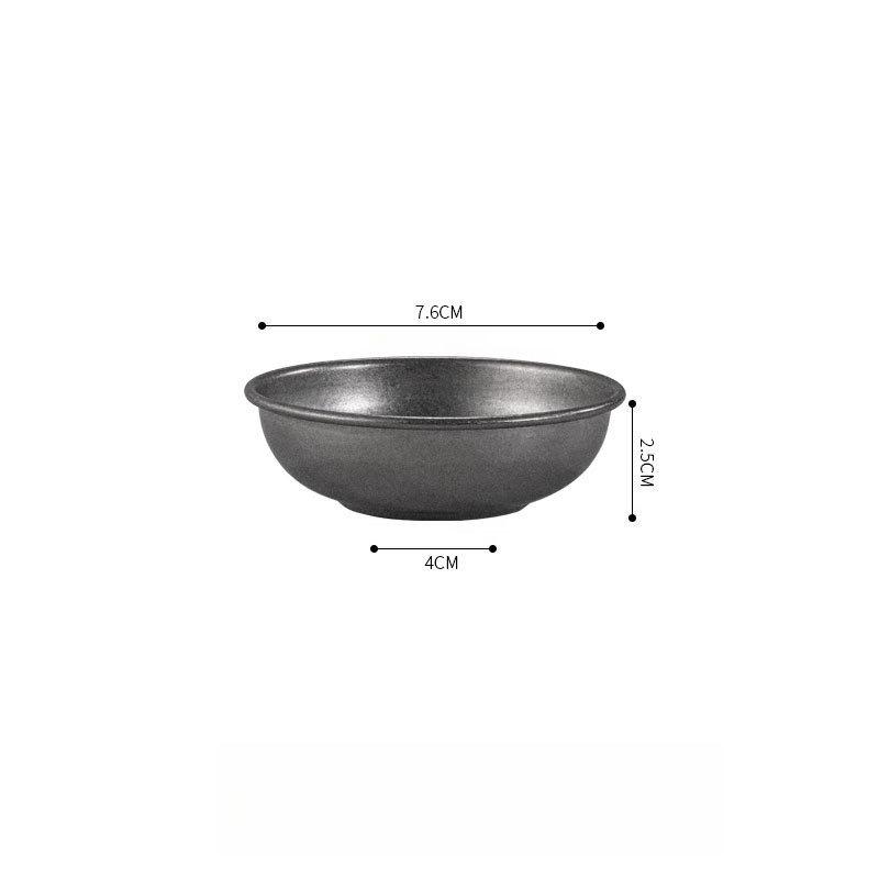 1PC Retro Stainless Steel Sauce Small Dish Round Seasoning Dish Tomato Sauce Cup Dipped in Soy Sauce Small Plate