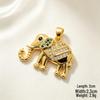 European & American Style Gold-Plated Elephant Pendant Necklace with Enamel & Zircon