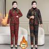 Velvet-Lined Winter Cotton Coat & Pants Set for Moms