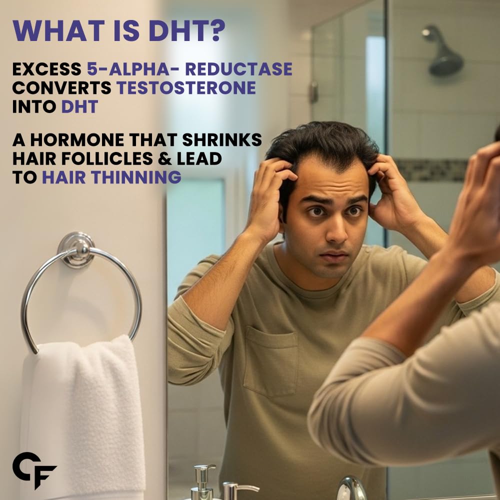 Carbamide Forte Biotin DHT Blocker 60 Tablets for Hair Growth Skin & Nail Support for Men & Women