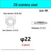 Stainless Steel 304/316 Flat Washers, M1.6-M48 Standard Sizes