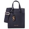 Michael Kors MK Gigi Logo Adjustable Shoulder Strap Leather And Faux Leather Tote Shoulder Crossbody Bag Women bags Black 32R4G3GC4L-BLACK