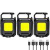 Multifunctional Mini Keychain Flashlight USB Rechargeable Work Light Outdoor Waterproof Camping Emergency Lighting Spotlight