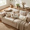Canvas Tufted Throw Pillow Cover Square Decorative Pillow Case Embroidered Cushion Cover  Bed