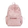 Schoolbagins Korean Pink Star Printed Backpack Girls Junior High School Schoolbag Large Capacity Leisure Travel Versatile Backpack