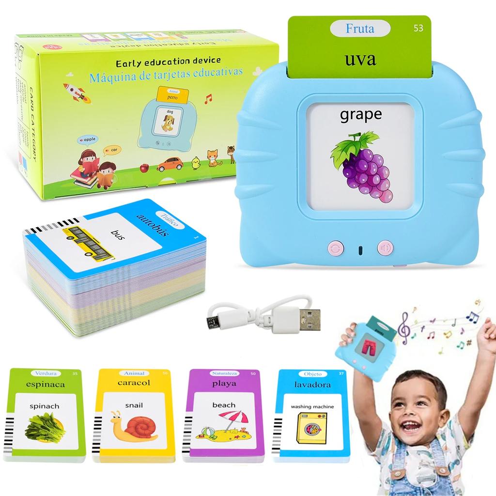 Elektronische Spanische Kognitive Karten Kinder Sprechende Lernkarten Hörbücher Lernkarten Früherziehung Wörter lernen Lernspielzeug Spiel