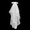 Double Layer Bridal Veil White Pearl Edged Wedding Veil Elegant Pearl Veil  Wedding Bridal Party