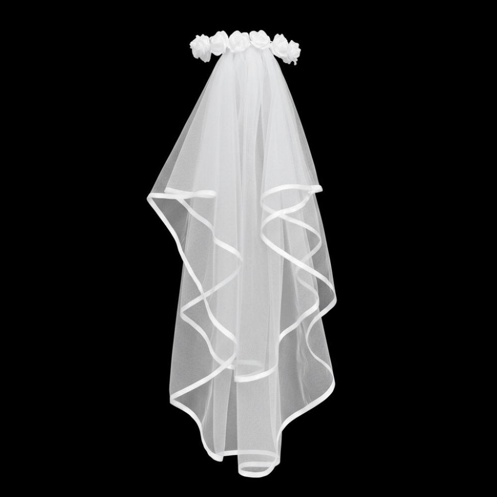 

Double Layer Bridal Veil White Pearl Edged Wedding Veil Elegant Pearl Veil Wedding Bridal Party B