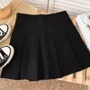 Spring Schoolgirl Style High-Waisted Slimming Skirt Pleated Skirt Anti-Exposure Short Skirt A-Line Casual All-match Versatile Skirt for Women