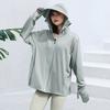 Women's UPF 50+ Sun Protection Hoodie Jacket Full Zip-Up Long Sleeve Sun Shirt with Gloves for Hiking Cycling Climbing Outdoor