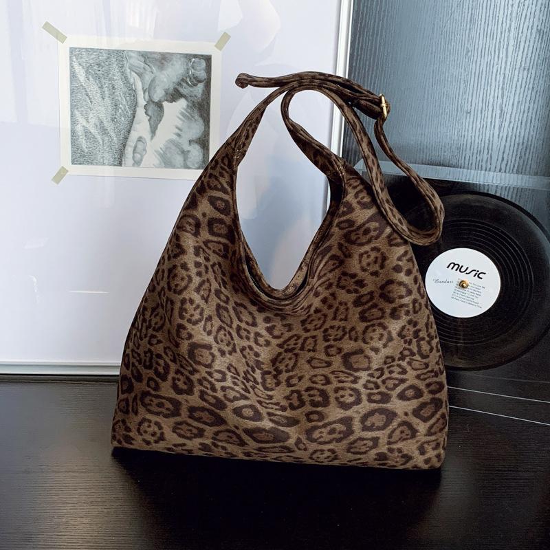 

Сумка подмышку женская новая ретро студенческая сумка-тоут для занятий большой вместимости на плечо сумка для ланча сумка-пельмень цветной печати леопарда