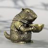 Elegante Messing Marmot Beeldje - Charmante Decoratie voor Huis & Kantoor Ornament Unieke Cadeaus, Feestelijke Vakantiedecoratie