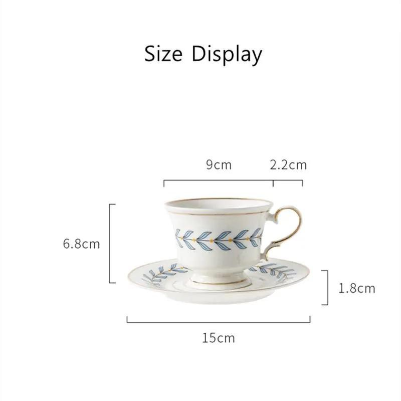 Ins Style Ceramics Mug Retro Golden Trim British Afternoon Teacup Bone China Cup Coffee Cup with Saucer Breakfast Dessert Cup