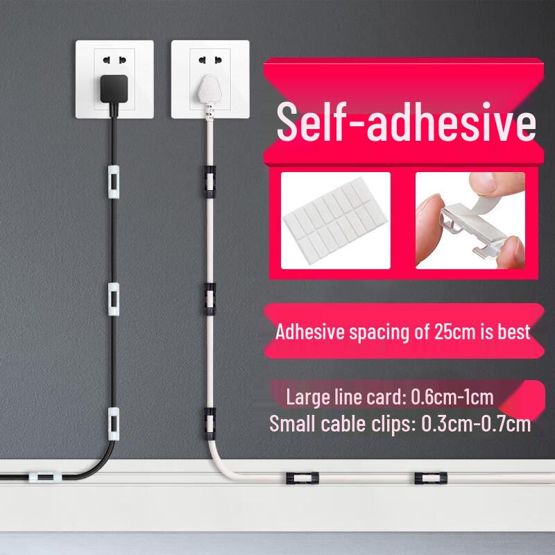 Selbstklebender Kabelorganisator & Befestiger für Steckdosenleisten