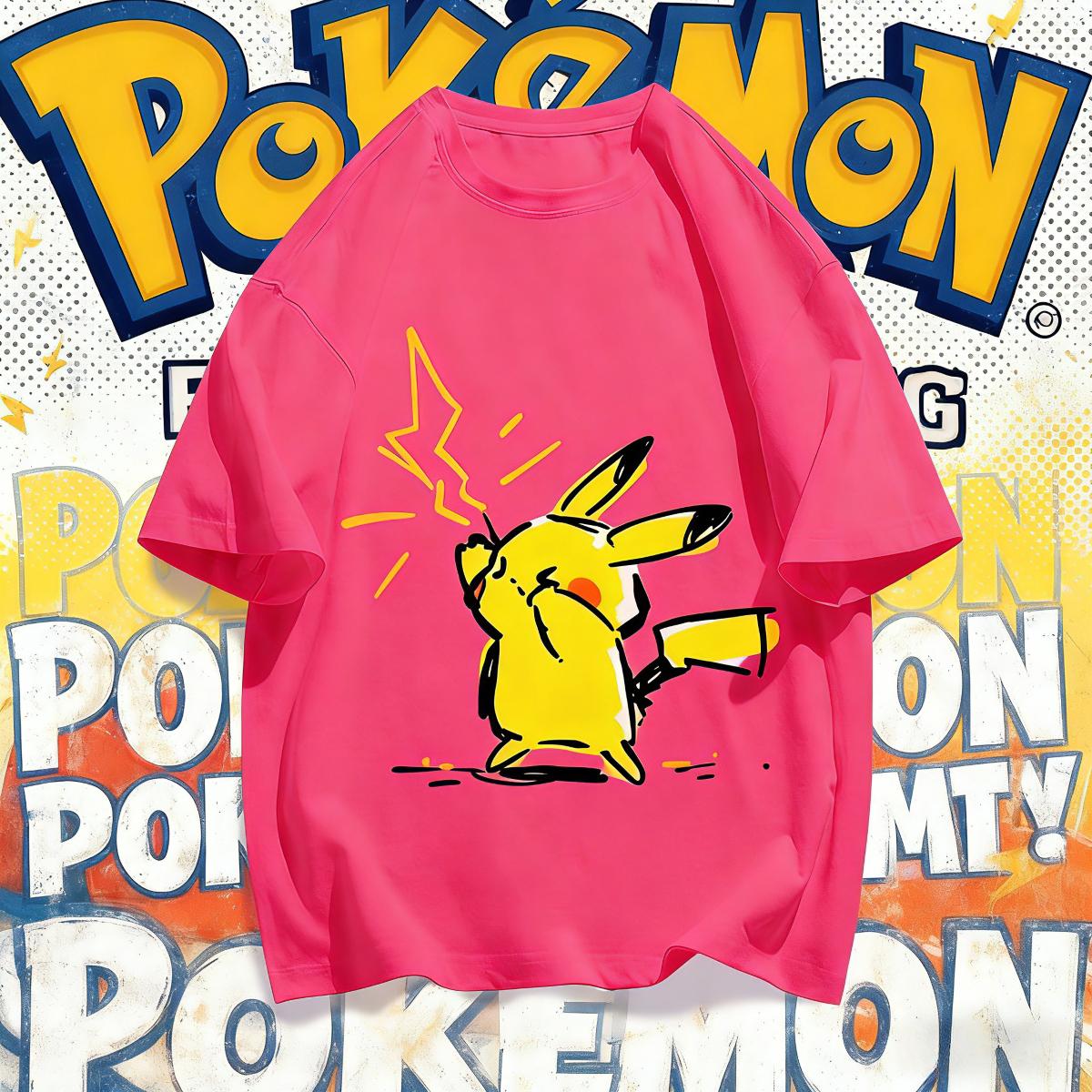 

Summer Pokémon Anime Pikachu Brand Pure Cotton Printed Tshirt Unisex Harajuku Casual Versatile Shortsleeved Y2k S