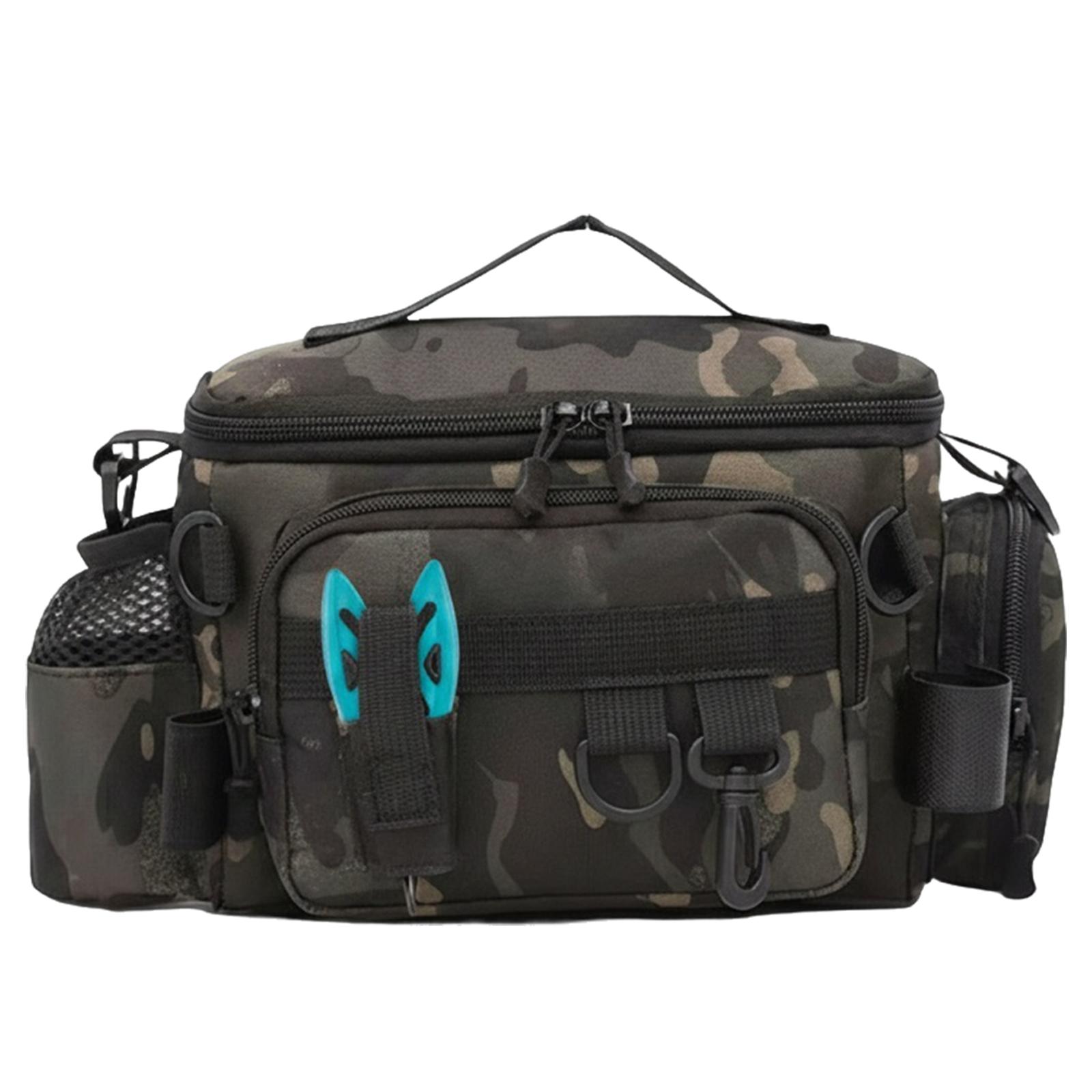 Portable Fishing Gear Bag Water Resistant Portable Fishing Rod Holder Padded Shoulder Strap for Freshwater & Saltwater Fishing