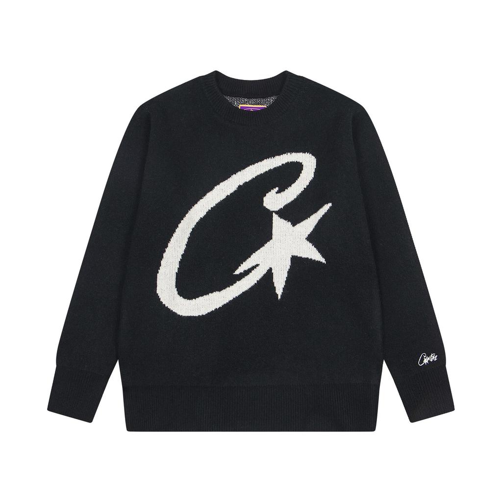 Corteiz Trendy Woolen Zipper Cardigan - American Retro Street Hip Hop Unisex Jacket