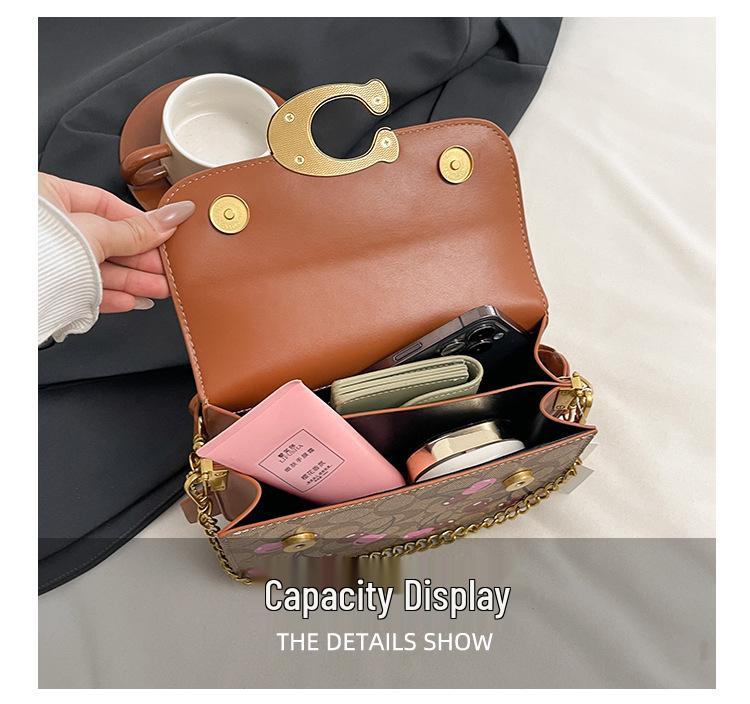 Damen 2025 Stilvolle High-End Kleine Quadratische Umhängetasche mit Vielseitigem Druck