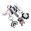 Baby Stroller Hanging Toy Black White Wind Chime Detachable Cute Animal Stuffed Hanging Rattle Toy