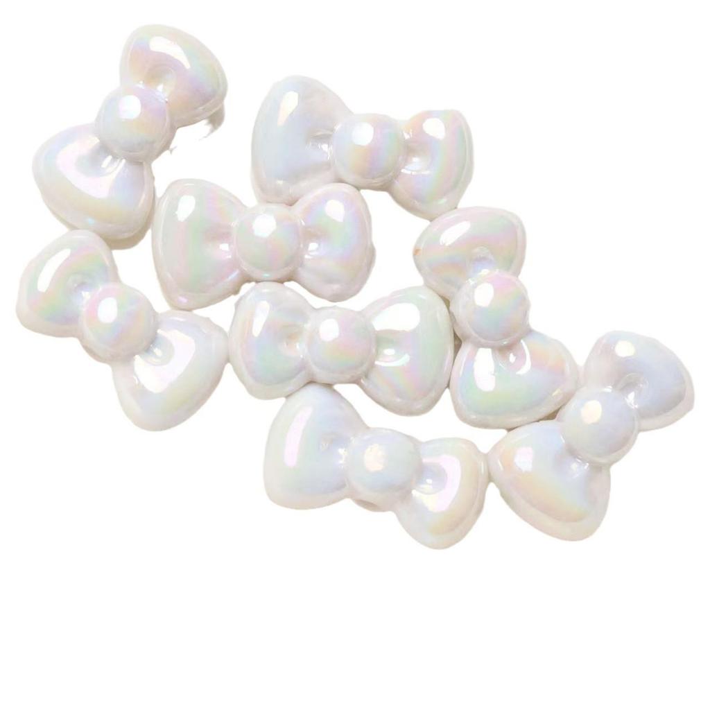 Colorful Electroplated AB Beads Bowtie DIY Phone Chain Lanyard Shoe Flower Accessory