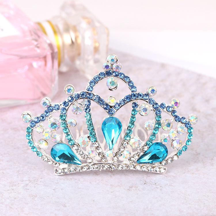 Kristall Kamm Tiara Prinzessin Strass Haarspange Geburtstag Haar Kamm Kinderkrone Tiara Mädchen Auftrittskrone white