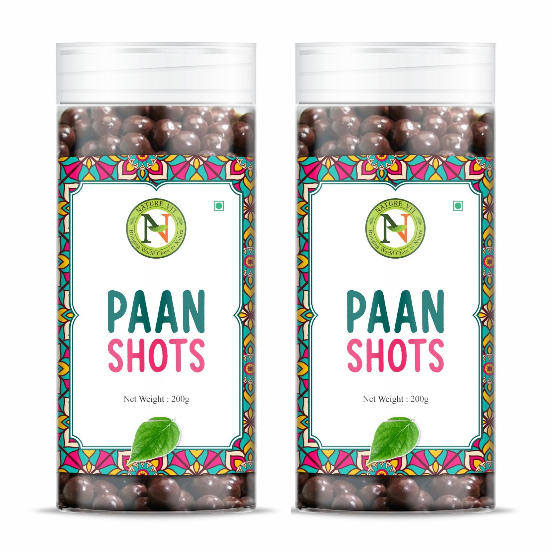 Naturevit Paan Shot 400g | Strong Paan Flavour Candy with Betel Leaf, Gulkand & Spices | Mouth Freshener Candy for All Ages | Post Meal Sweet Treat