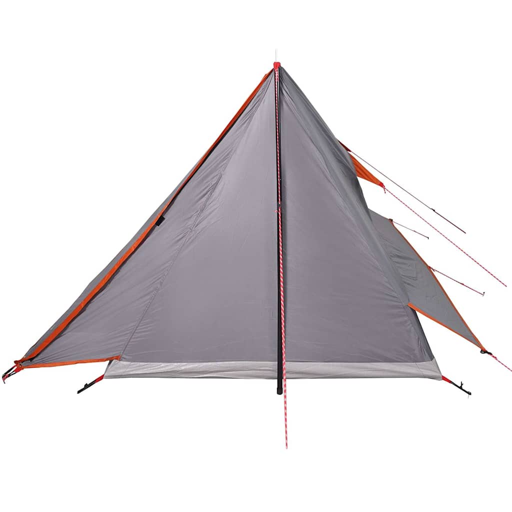 2 Person Camping Tent Grey and Orange Waterproof