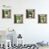 4Pcs/Set Potted Plants Wall Sticker 3D Effect Self-adhesive Waterproof PVC Removable Living Room Bedroom Modern Wall Art Green Plant Decoration Decal