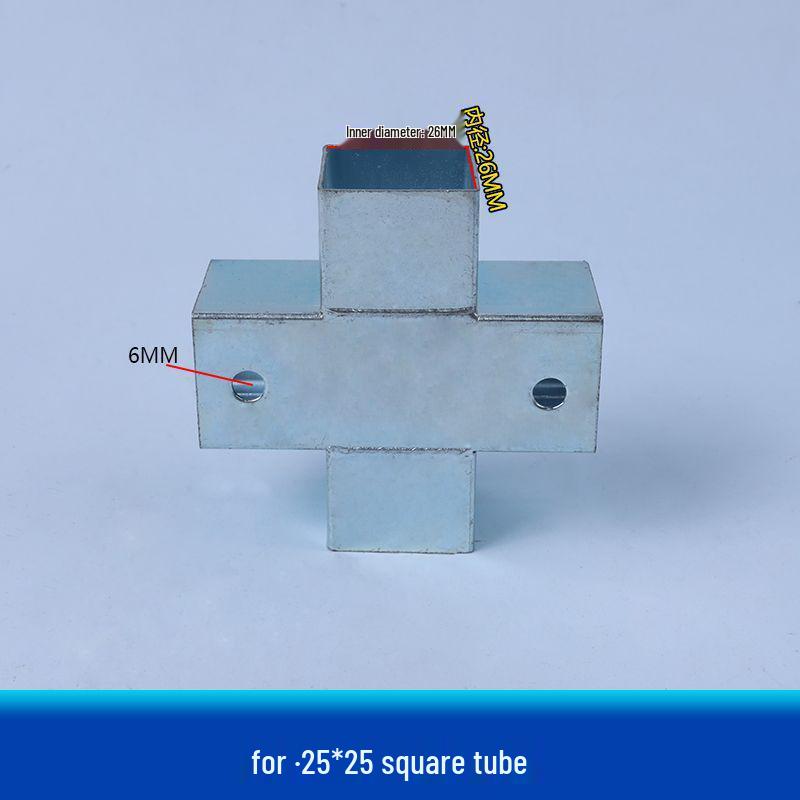 Galvanized Steel Wrought Iron Connector: Two/Three-Way Swivel Right Angle for Square Tubes.