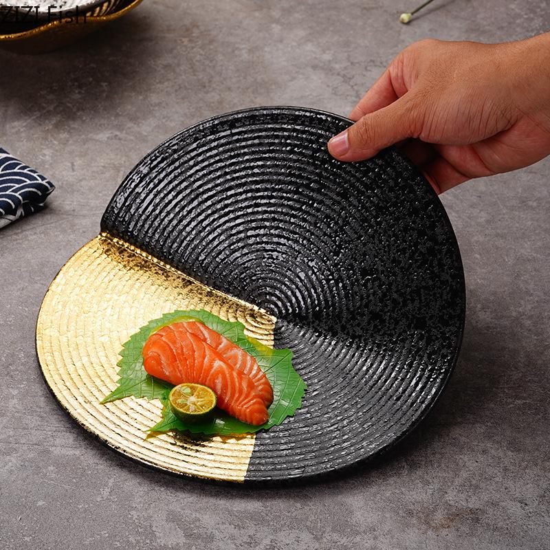 Creative Ceramic Sushi Plate Japanese Cuisine Tempura Sashimi Plate Hotel Restaurant Kitchen Decoration Tableware Dessert Plate