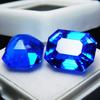 Natural Tanzanite Blue Emerald Shape 20.50 Ct CERTIFIED Loose Gemstone Pair A-2388