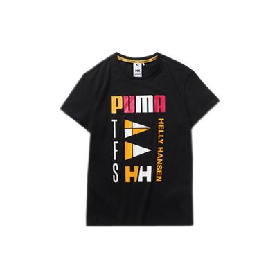 Puma X Helly Hansen Collaboration Graphic Print Short Sleeve T-Shirt Women Tops Black 597150-01