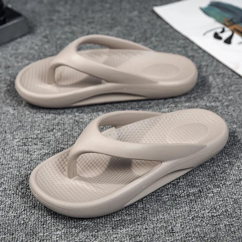 Fashion Men Slippers Flip Flops 2025 Summer Flat Shoes Non-slip Fashion Soft Trendy Open Toe Home Breathable Men Outdoor Beach Slippers