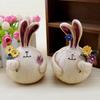 2Pcs Figurines Garlic Rabbit Wooden Crafts Ornaments Living Room Home Accessories Decor Creative Wedding Gifts Ornaments