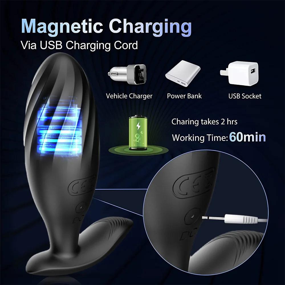 Vibrator 10 Speeds Anal Butt Plug Prostate Vibrating Massager Remote Control Female Masturbator Sex Toy for Women Men