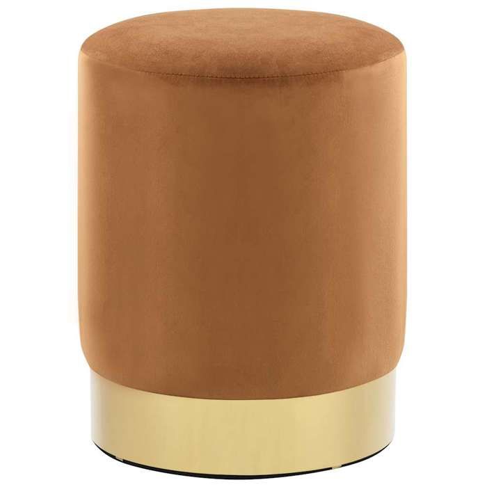 VidaXL Tabouret Marron et doré Velours 28 x 36 cm 249838