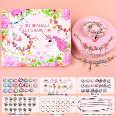 DIY Alloy Rainbow Beaded Pendant 85-Piece Bracelet Kit