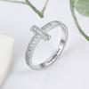Anillos de cruz de plata esterlina 925 personalizados para mujer, anillos de circonita cúbica, joyería de moda para mujer, regalo (Ri103801 )