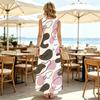 Women's Sleeveless Long Beach Dress Simple Geometric Design,Lightweight Loose Fit,Fashion Versatile for Vacation,Daily Casual,Home & Travel Photos