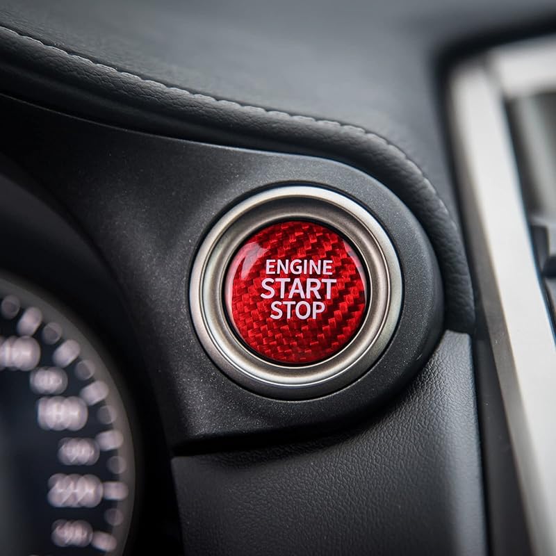 CKE Compatible with Toyota Camry Corolla RAV4 Highlander CHR Sienna Avalon GT86 BRZ Accessories Real Carbon Fiber Sporty Car Engine Start Stop Button