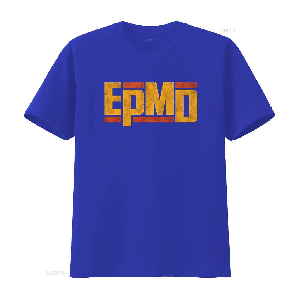 Unisex Epmd Verweerd Klassiek Logo Slim Fit T-shirt Medium Zwart Vintage Mode Licht Rekbaar Designer Kleding