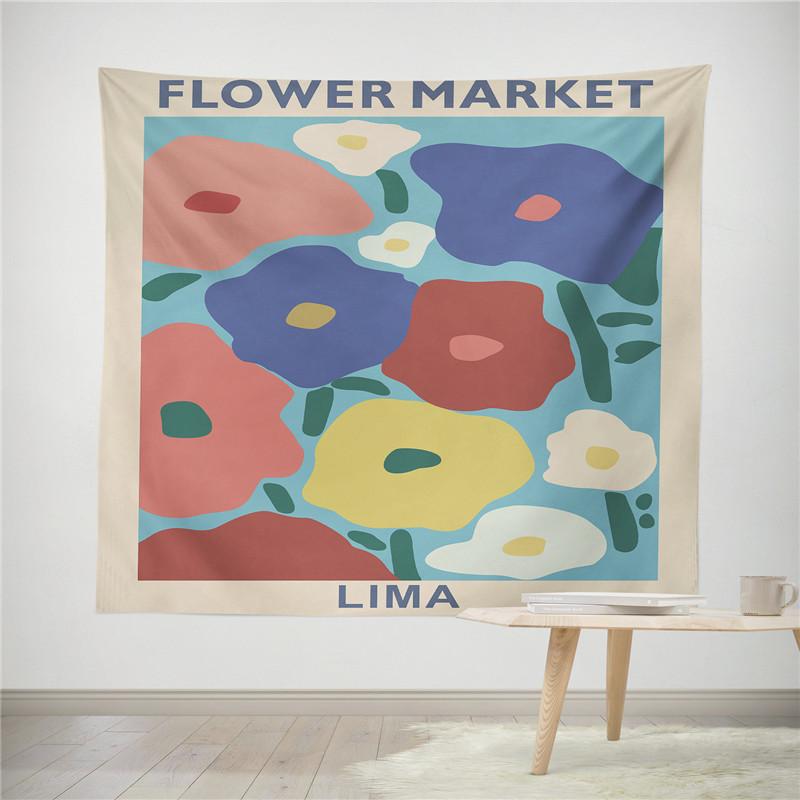 

Цветочный небольшой свежий гобелен Богемный декор Спальня Девушка Гобелен Украшение стены в общежитии Гобелен 100x75cm