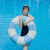 Vintage Swim Ring Toy Inflatable Swimming Pool Floats Striped Pool Inner Tubes Party Decor Supplies for Kids Adults