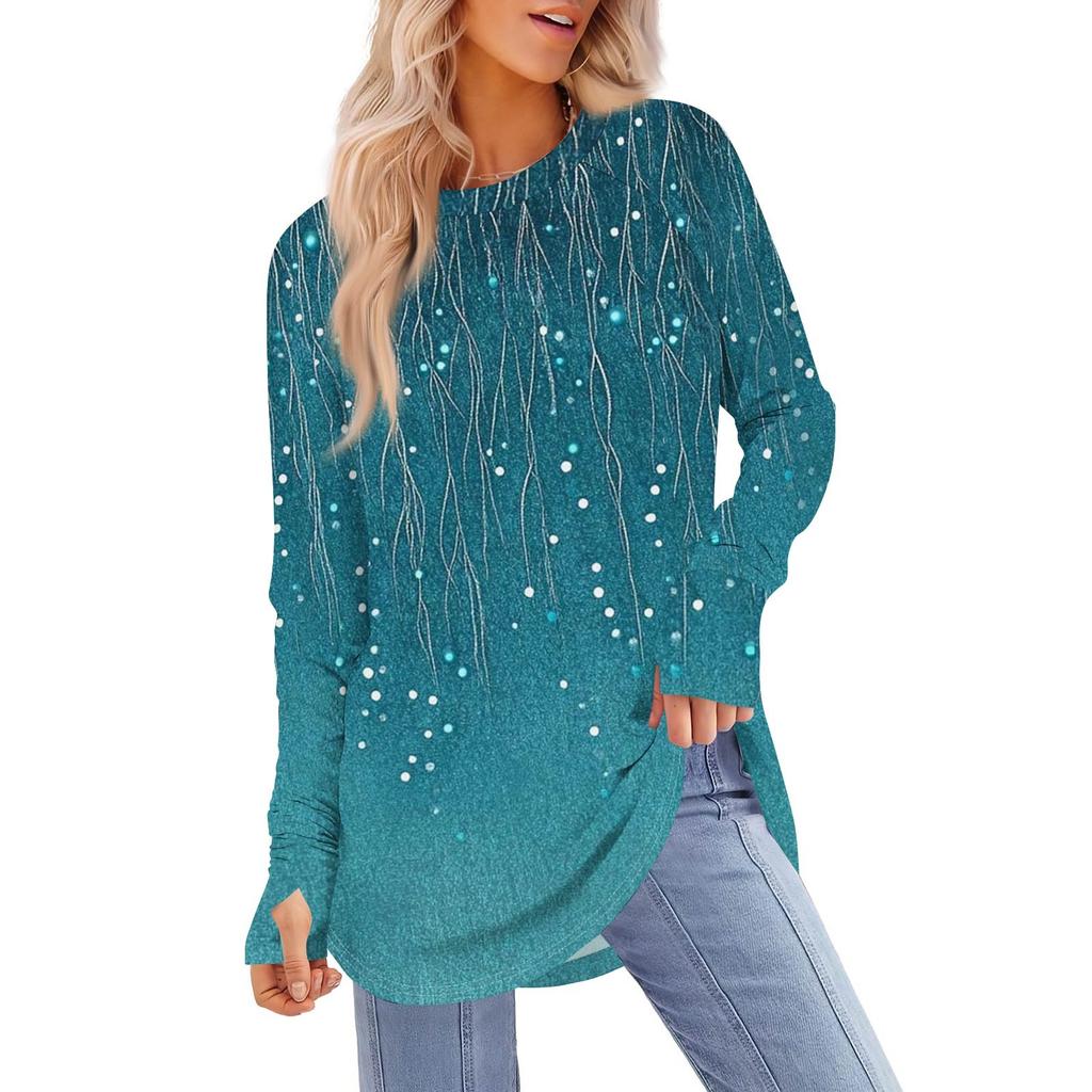 Dam Oversized Sweatshirt Grafisk Tröja Långärmad Nedhasad Axel Rundhalsad Skjorta Toppar Vintage Kläder