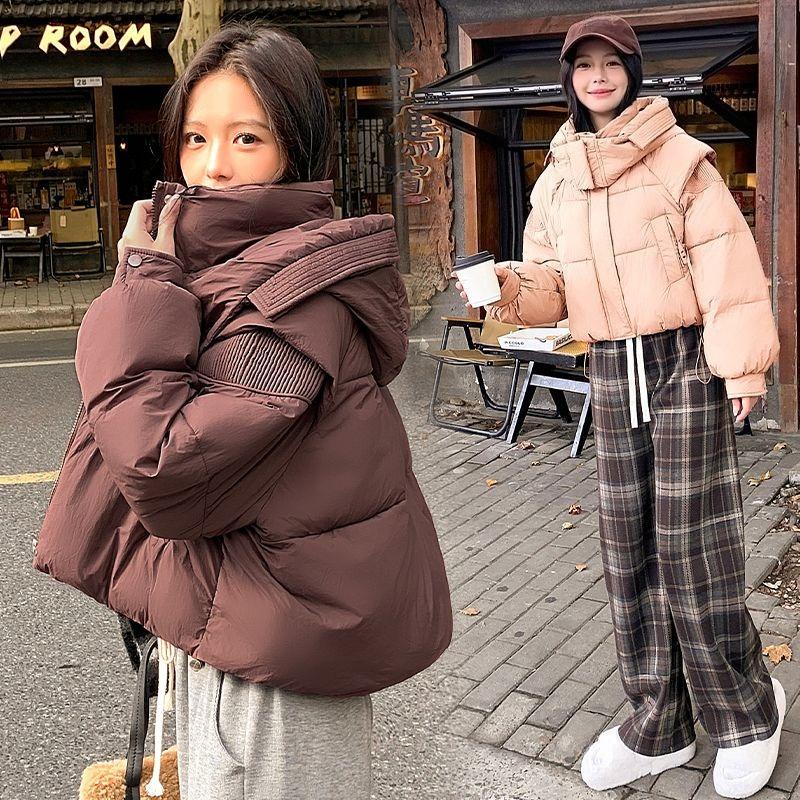 Women Casual Winter Cotton Coat Korean Style Loose Thickened Simple Fashion Jacket