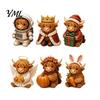 Decorative Bag Charms Highland Cow Advent Calendar, 24 Unique Acrylic Ornaments, Collection 2D Flat Hanging for Christmas Tree Decoration Festive