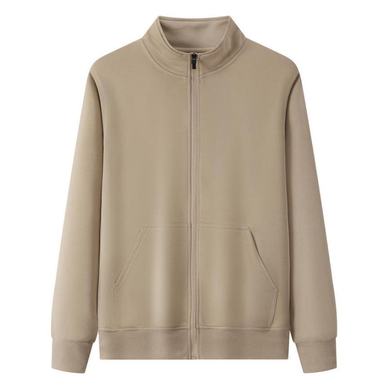 

Осенне-зимнее худи с петлями, однотонное, со стойкой, для мужчин и женщин, модный повседневный свитер, футболка с длинным рукавом, верх для улицы, мягкий и удобный 4XL хаки