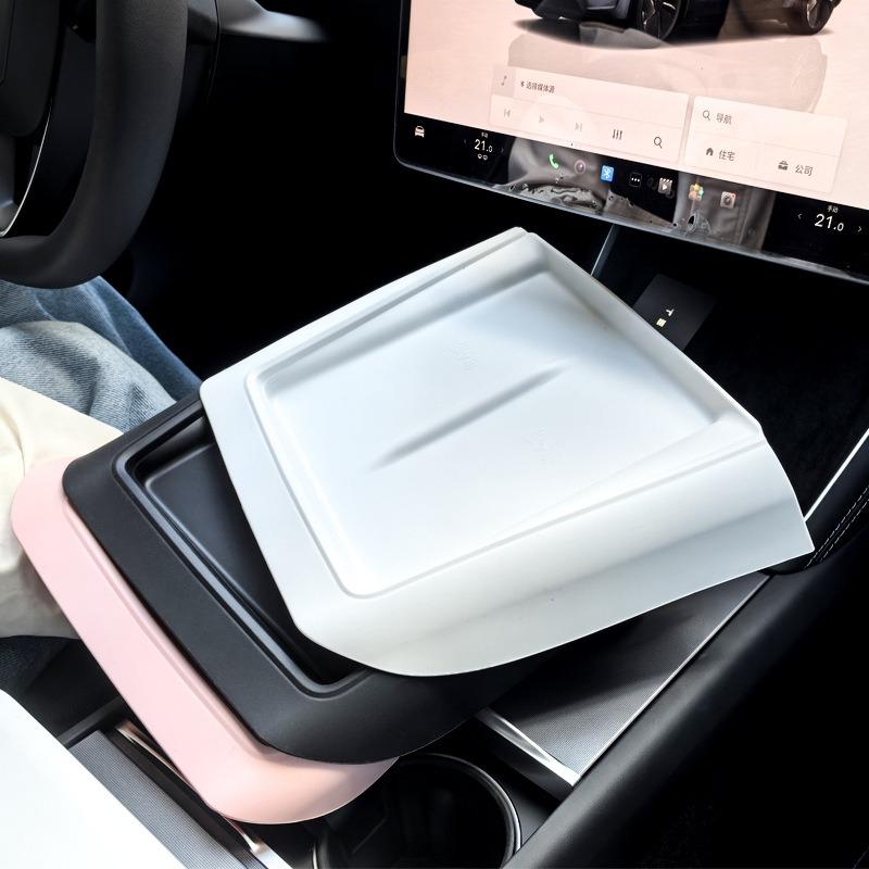Car Central Control Wireless Charging Pad for Tesla Model Y Juniper 2025 Anti-Skid Silicone Cover Mat Auto Interior Accessories